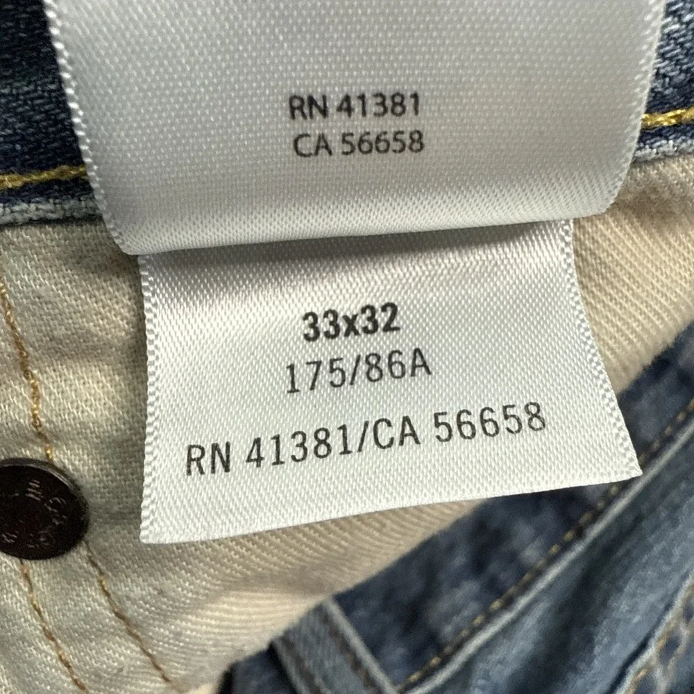 Polo Ralph Lauren Jeans Mens 33x32 Blue Hampton Relaxed Straight‎ Mid Rise Denim